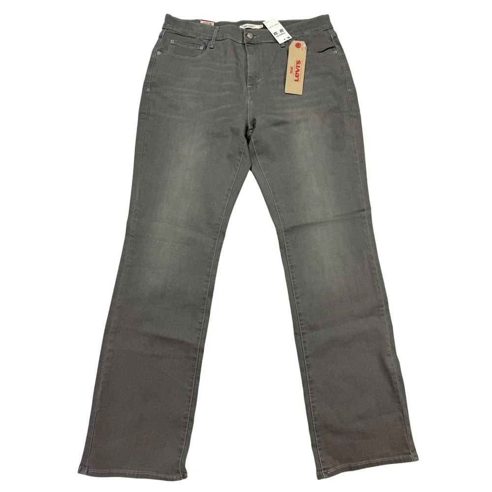 Levi's 505 Straight Jeans Womens 14M W32 L32 Grey New Mid Rise Denim